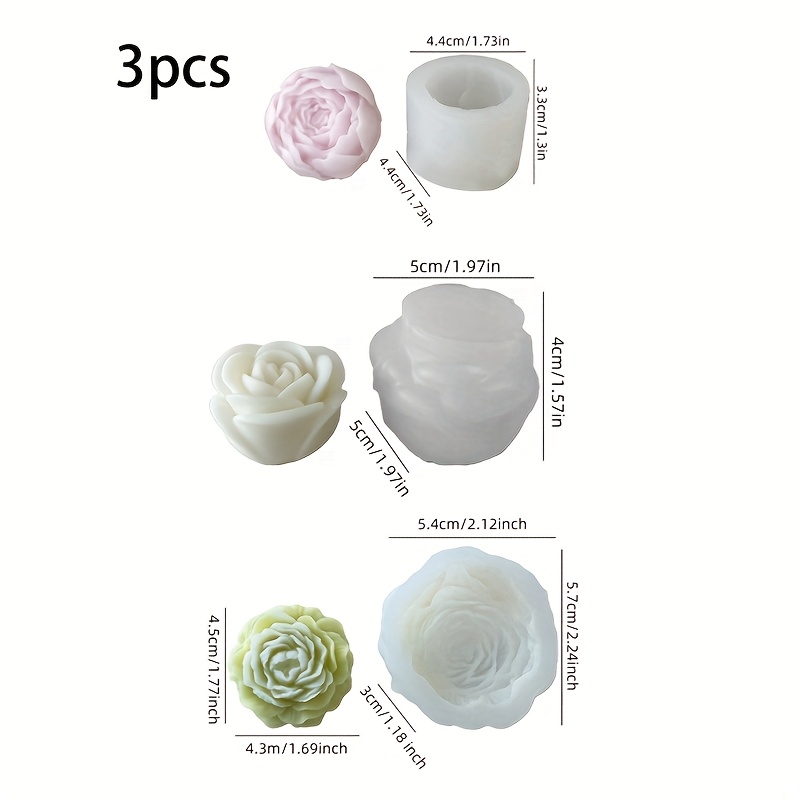 Soap Making Scents - 3 مجموعات من قوالب الشموع السيليكونية