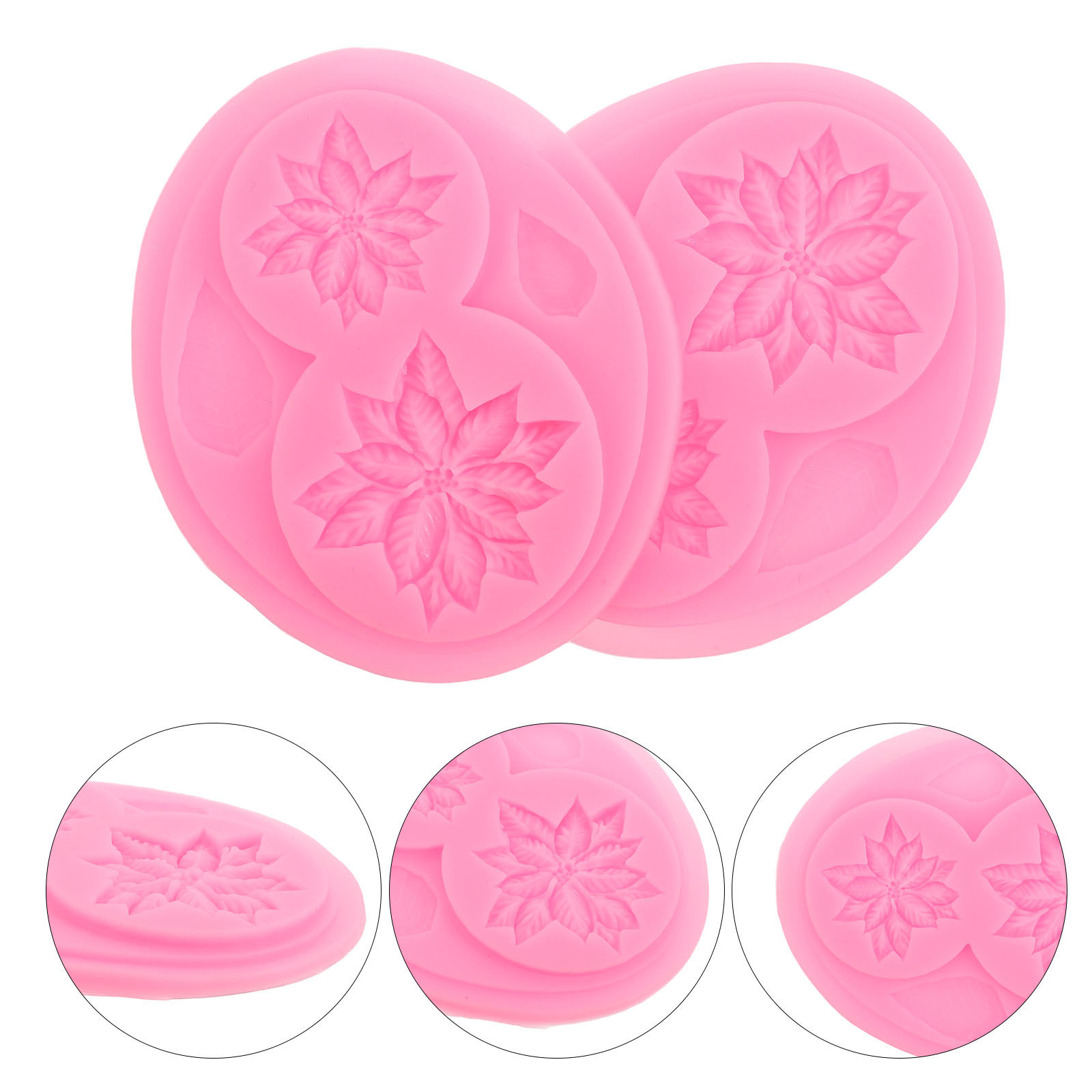 Soap Making Ins - قالبين السيليكونيين المزخرفين بالزهور لتزيين الكيك