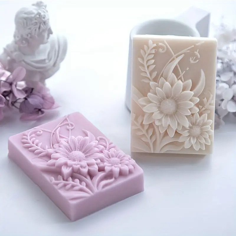 Soap Making Scents - ثلاثية الأبعاد زهرة مربع الصابون قالب