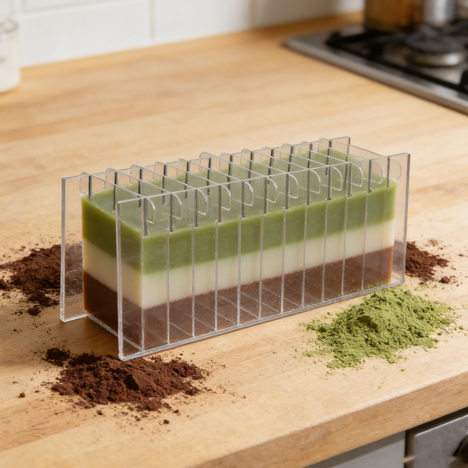 Soap Making Lye - لوح تقسيم الصابون الأكريليكي لقوالب السيليكون،