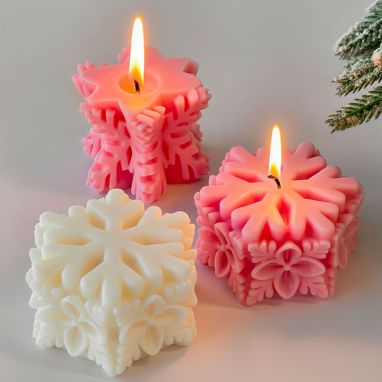 Soap Making Scents - عيد الميلاد ندفة الثلج عمود قالب