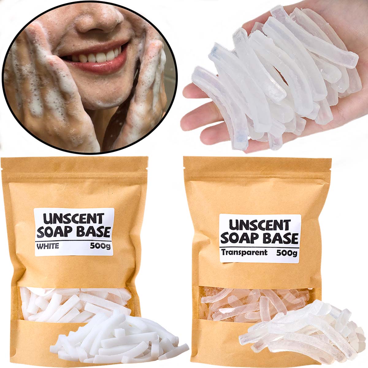 Soap Making With Soap Base - 500 جرام قاعدة صابون شفافة بيضاء