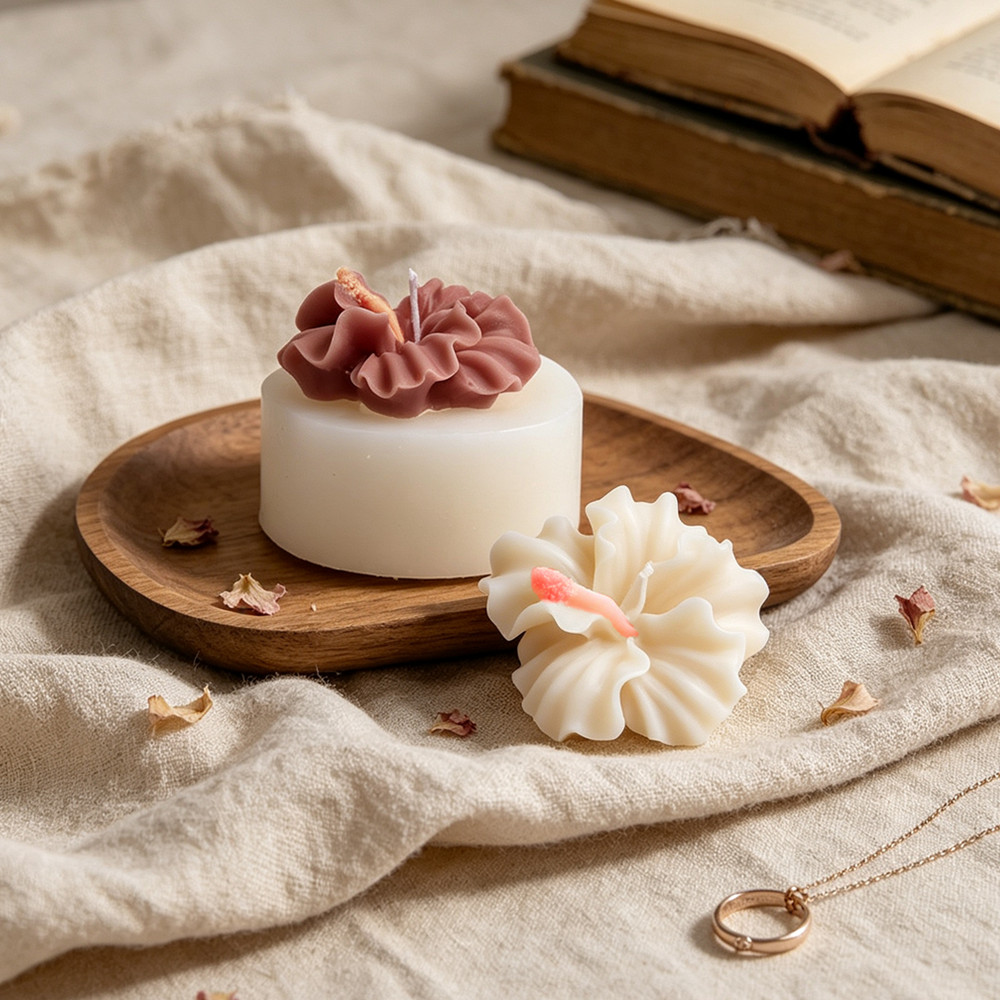 قطعتان من قالب شمعة على شكل زه - مراجعة Soap Making Lye وسعره